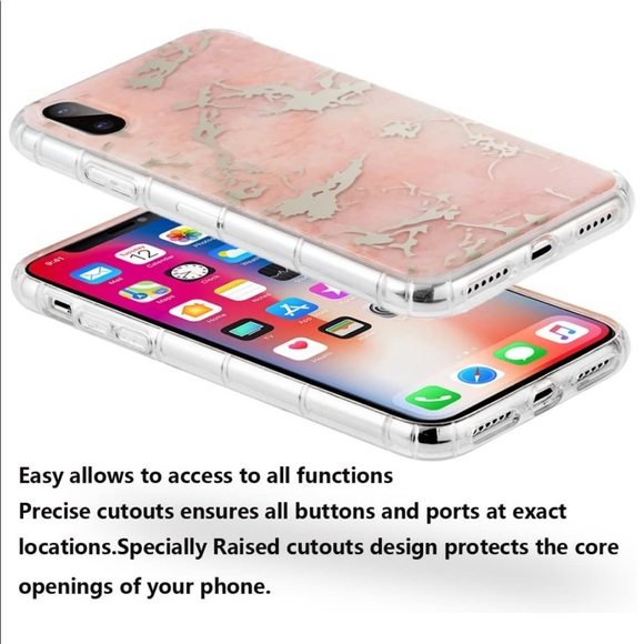 NEW iPhoneX RoseGold Marble Hybrid Protective Case - Picture 3 of 8
